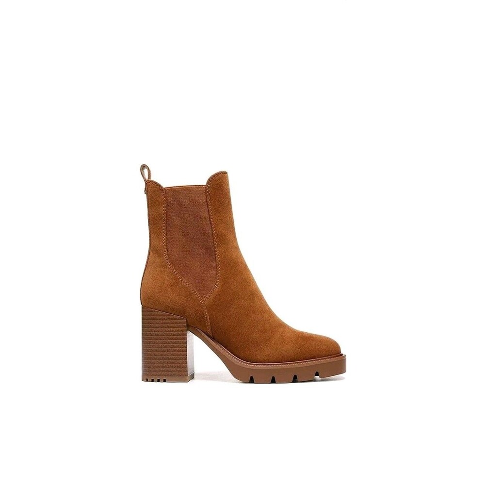 Sam Edelman Rollins Frontier Brown Suede Block Heel Chelsea Boots Size 11 M - Picture 2 of 12
